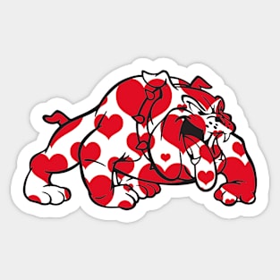 Bulldog Filled with Hearts Sticker